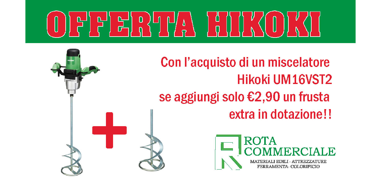 OFFERTE HIKOKI, offerta hikoki, frustra extra, miscelatore UM16VST2 , ferramenta Bergamo, Rota Commerciale Bergamo