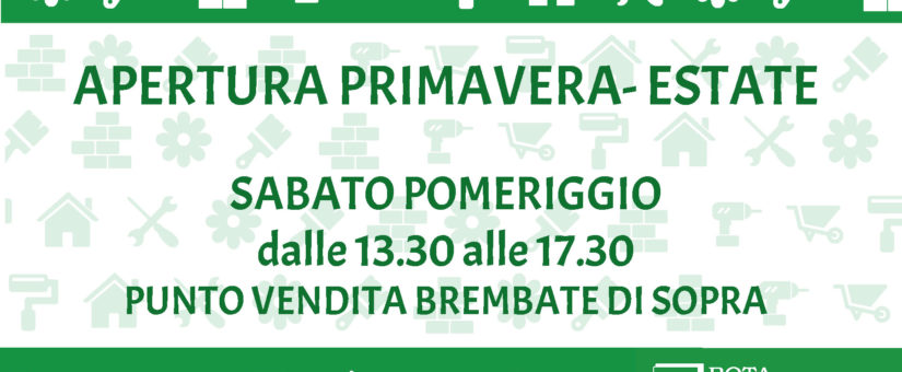 APERTURA SABATO POMERIGGIO BREMBATE DI SOPRA