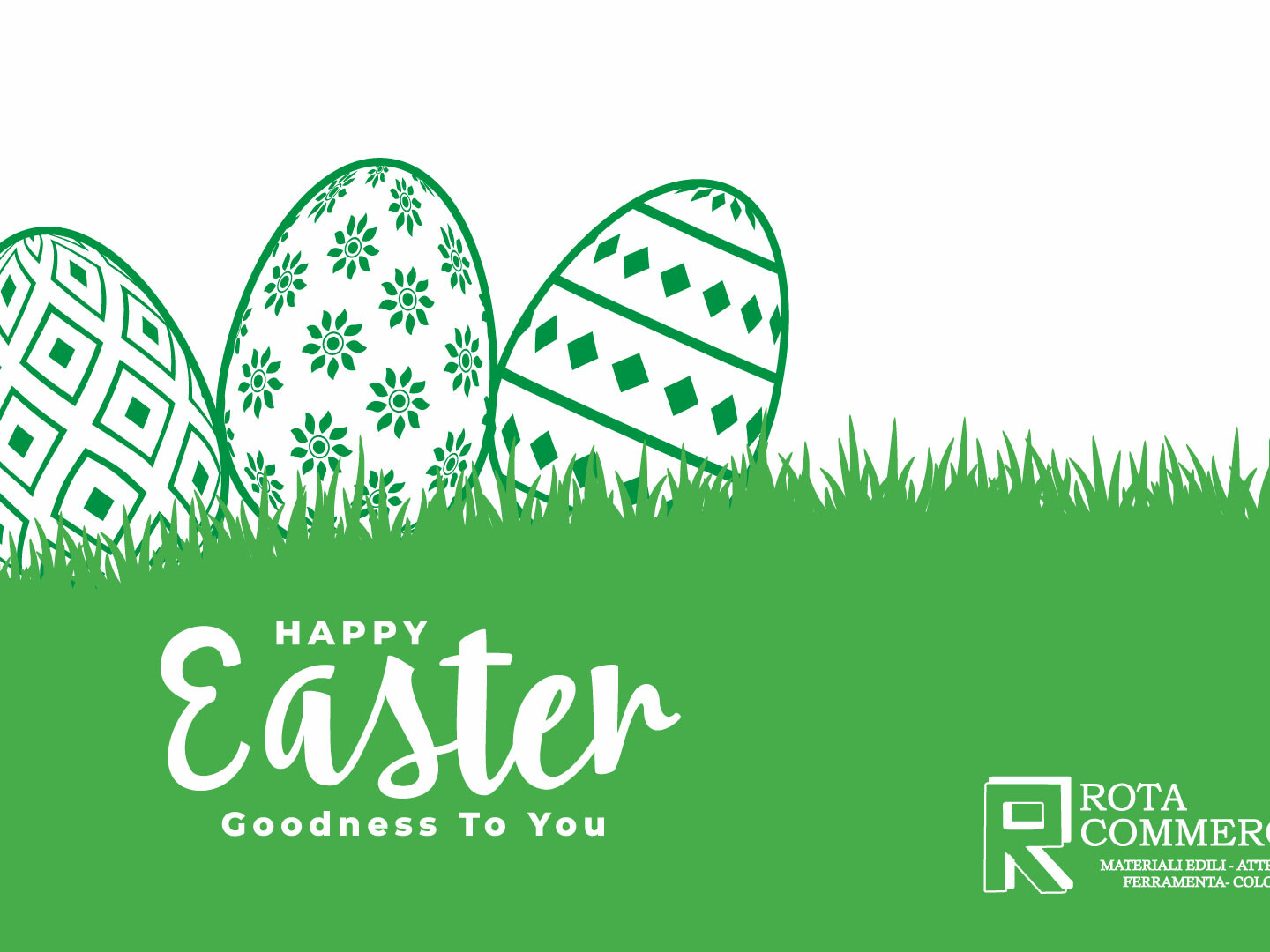 Buona pasqua Rota Commerciale Bergamo, materiali edili Bergamo, ferramenta Bergamo, colorificio Bergamo, giardinaggio Bergamo