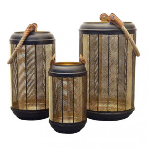 SET DI 3 LANTERNE IN METALLO CHRISTINE