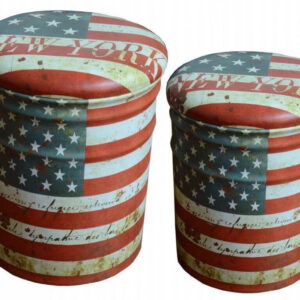 SET DI 2 POUF CONTENITORE TONDO USA