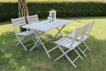 Cosma Tavolino Pieghevole Alabama In Alluminio Per Esterno - 77x130x73 Cm, Antracite, Portata 75 Kg - Salvaspazio