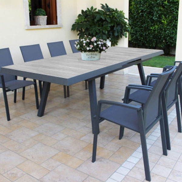 Tavolo allungabile moderno da esterno Seattle, tavoli allungabili da esterno, tavolo in gres, arredo giardino Bergamo, Rota Commerciale Bergamo, Giardinaggio Bergamo