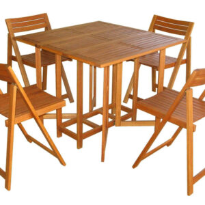 SET TAVOLO + 4 SEDIE BIRRA ACACIA