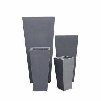 New Mark Vaso Moderno A Forma Di Diamante - Grigio, 2.4 Litri, Per Interni/Esterni Con Riserva D'Acqua