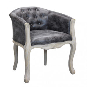 POLTRONA COREEN IN ECOPELLE VINTAGE GRIGIO