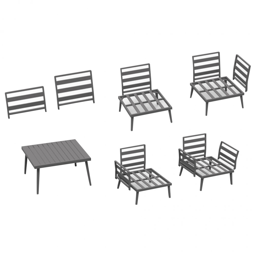 Schienale per salotto modulare da esterno Oceania in alluminio, salotto modulare, divano modulare, arredo giardino Bergamo, giardinaggio Bergamo, Rota commerciale Bergamo, salotto modulare da esterno, salotto modulare in alluminio,