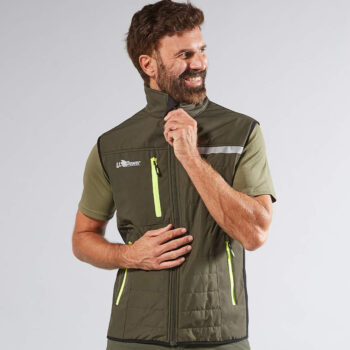 Gilet Imbottito Da Lavoro Per Uomo, Antivento E Impermeabile, Con Zip Anteriore E Tasche Multiple, In Poliestere Pongee Ripstop, Taglie Dalla S Alla XXXL