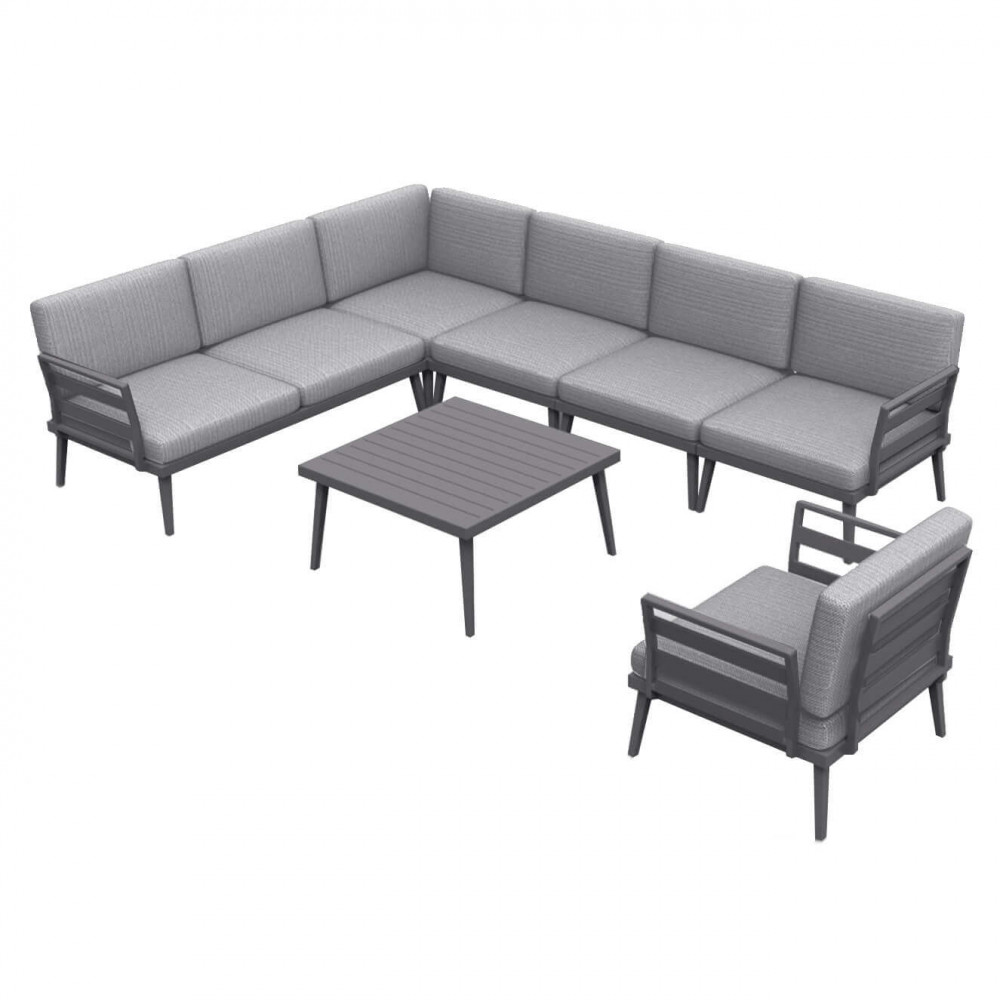 Schienale per salotto modulare da esterno Oceania in alluminio, salotto modulare, divano modulare, arredo giardino Bergamo, giardinaggio Bergamo, Rota commerciale Bergamo, salotto modulare da esterno, salotto modulare in alluminio,