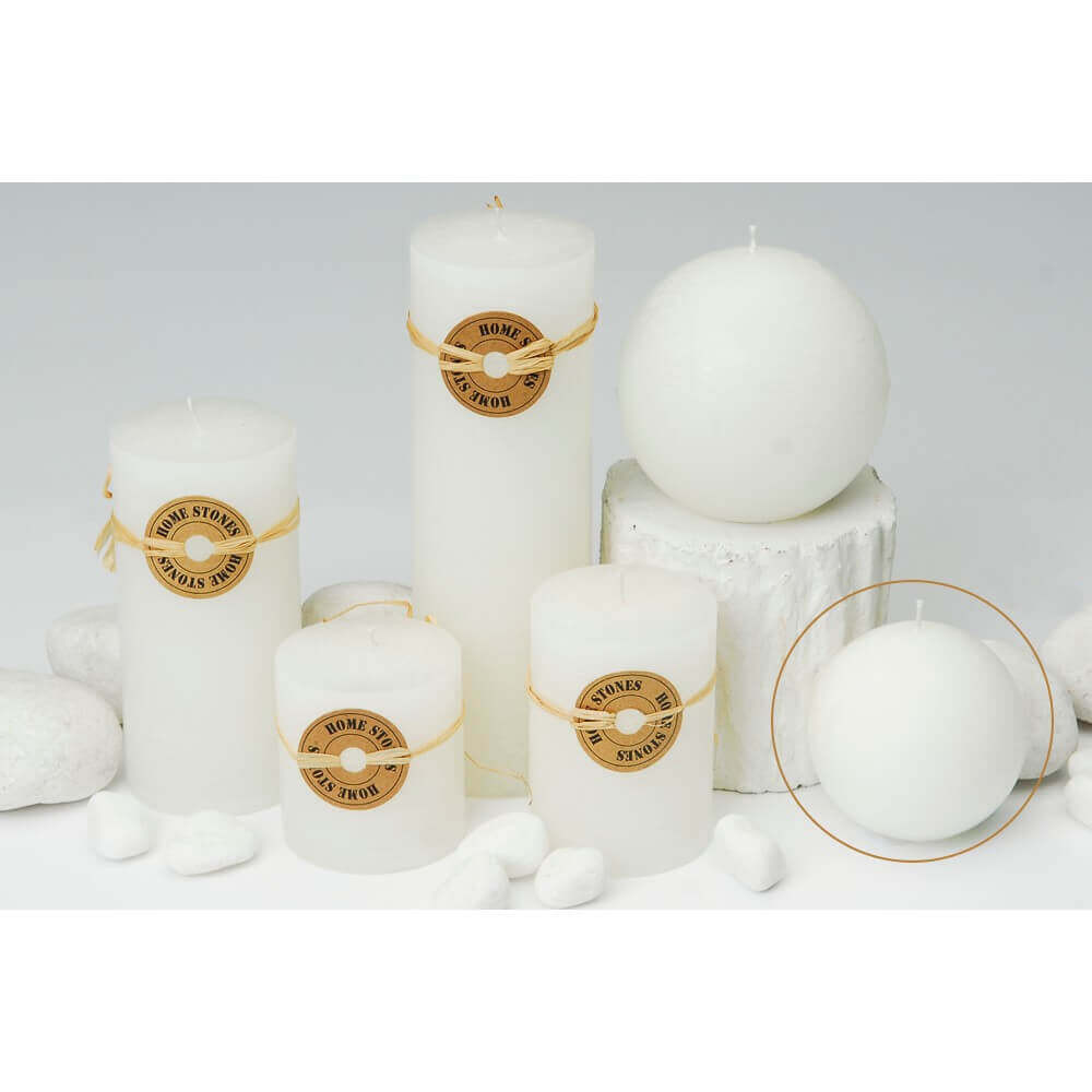 CANDELA SFERICA PROFUMATA BIANCA 8 CM