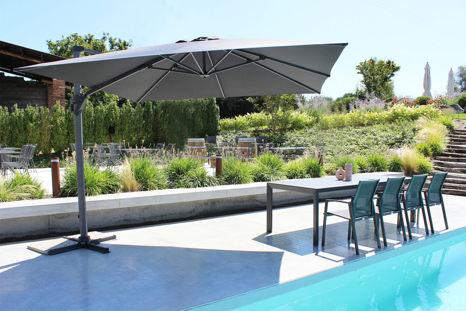 OMBRELLONE MENDEL GRGIO EFFETTO LEGNO P/L 3 X 4 GRIGIO