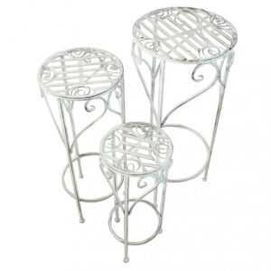 SET DI 3 FIORIERE VALERIE BIANCO ANTICO