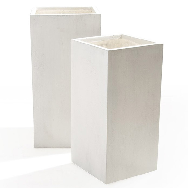 vaso bianco Roquebrune avorio- Rota commerciale - set 2 vasi