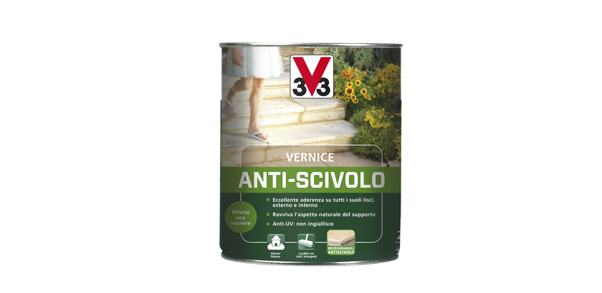 Vernice antiscivolo per esterni V33, impermeabilizzante trasparente per pavimenti esterni, impermeabilizzante pavimenti esterni, Colorificio Bergamo, Rota Commerciale Bergamo