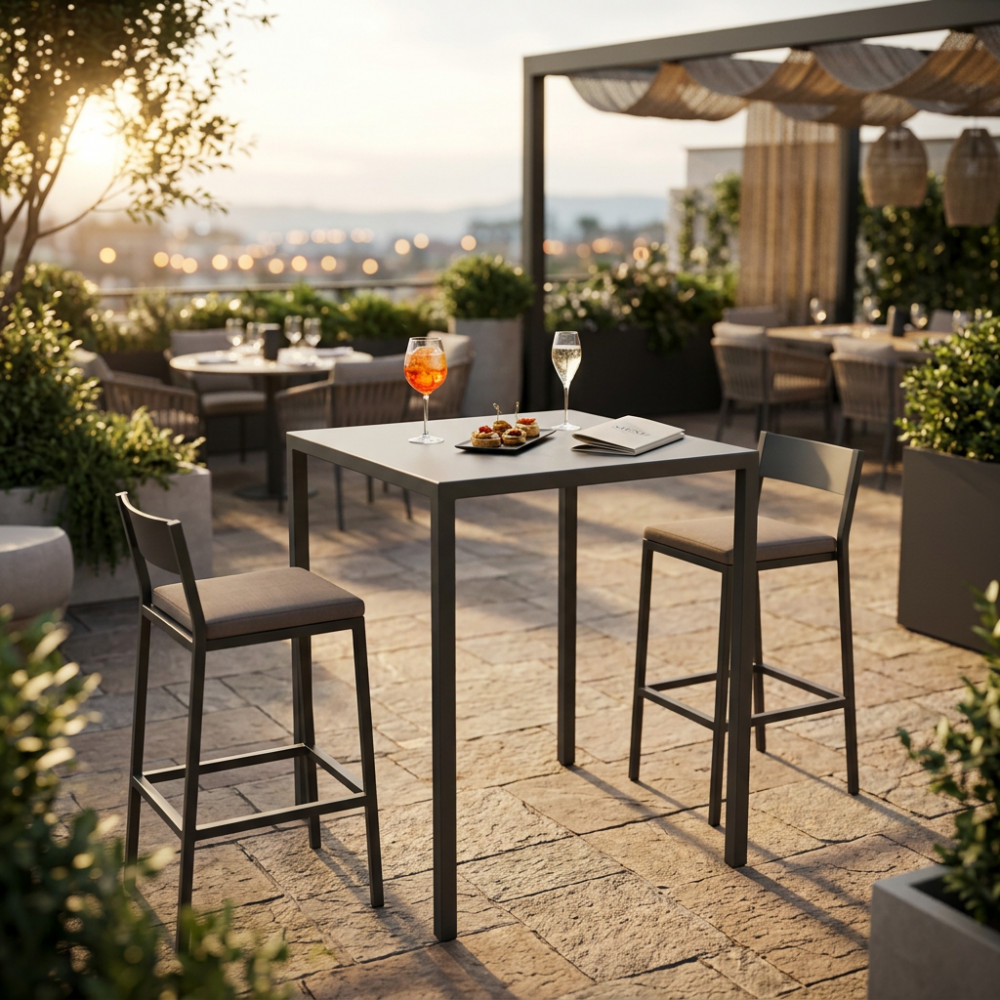 TAVOLO AUTOLIVELLANTE 90 X 90 H110 ANTRACITE