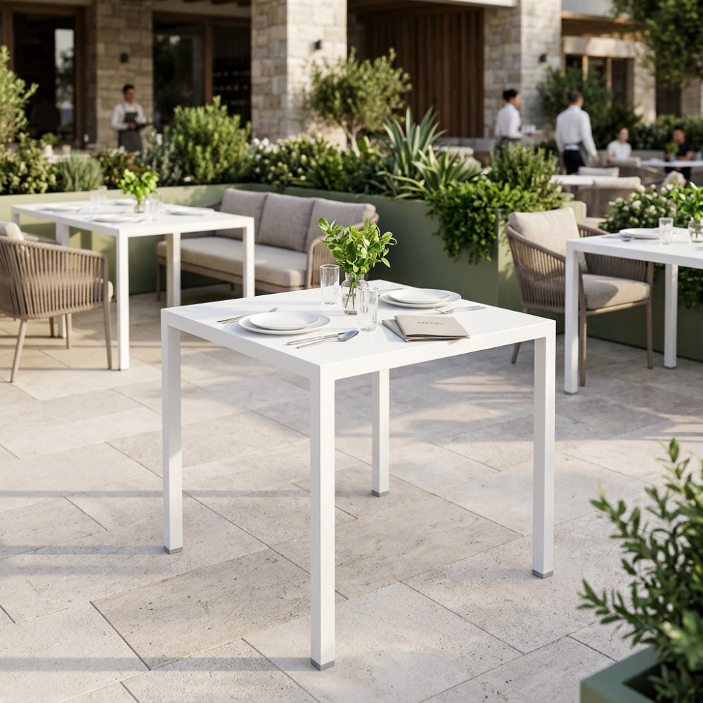 TAVOLO AUTOLIVELLANTE 80 X 80 BIANCO