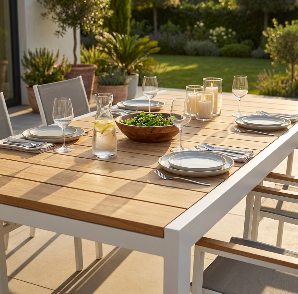 TAVOLO TULCÁN 210/275 X 100 PAINO IN TEAK