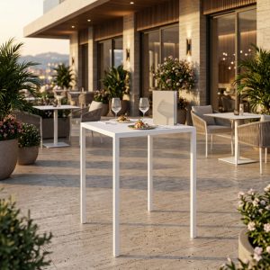 TAVOLO AUTOLIVELLANTE 80 X 80 H110 BIANCO