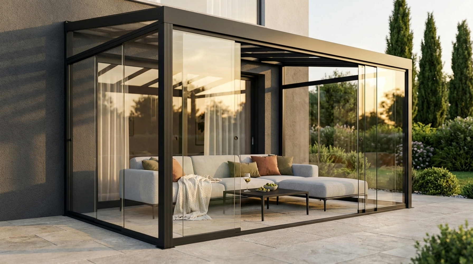 LATERALE VETRO PER VERANDA ADDOSSATA