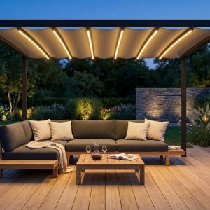 PERGOLA RETRATTILE MOTORIZZATA 3 X 4 CON LED