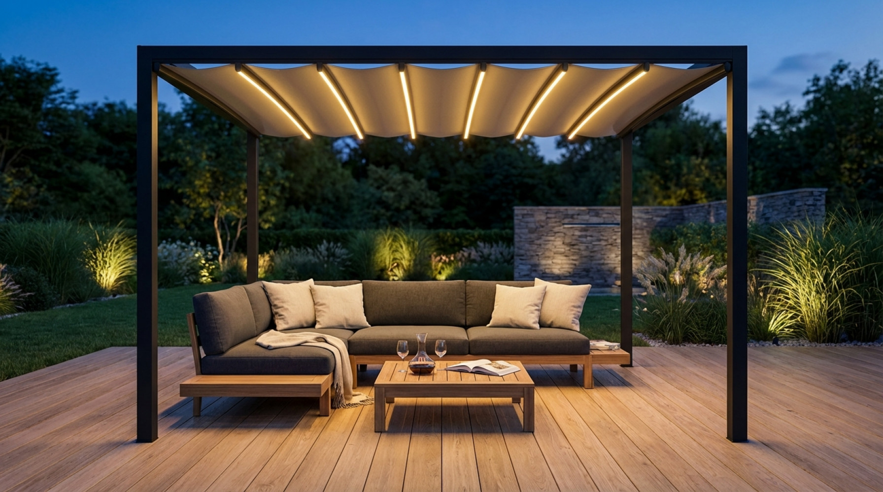 PERGOLA RETRATTILE MOTORIZZATA 3 X 4 CON LED