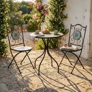 SET 2 SEDIE E TAVOLO ROTONDO Ø 60 DIONISIO