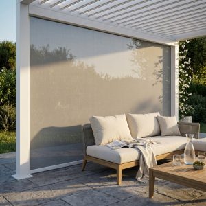 LATERALE MANUALE TEXTILENE/ZANZARIERA PER LATO DA 4 M PERGOLA BIOCLIMATICA