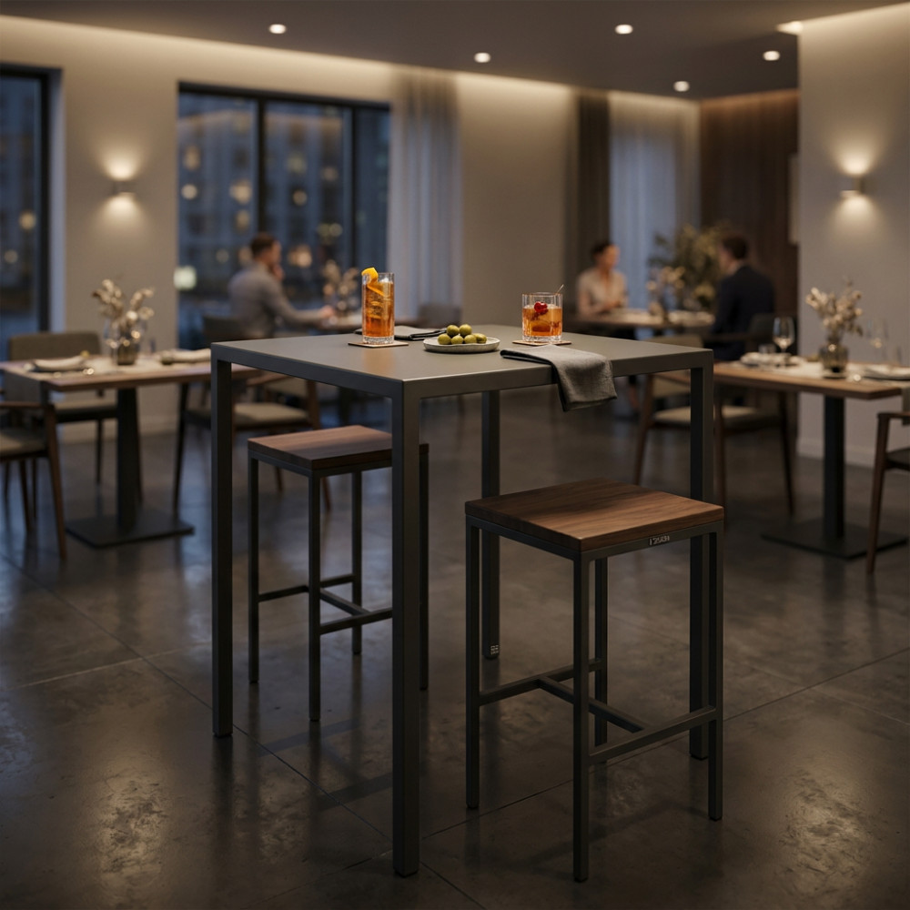 TAVOLO AUTOLIVELLANTE 80 X 80 H110 ANTRACITE