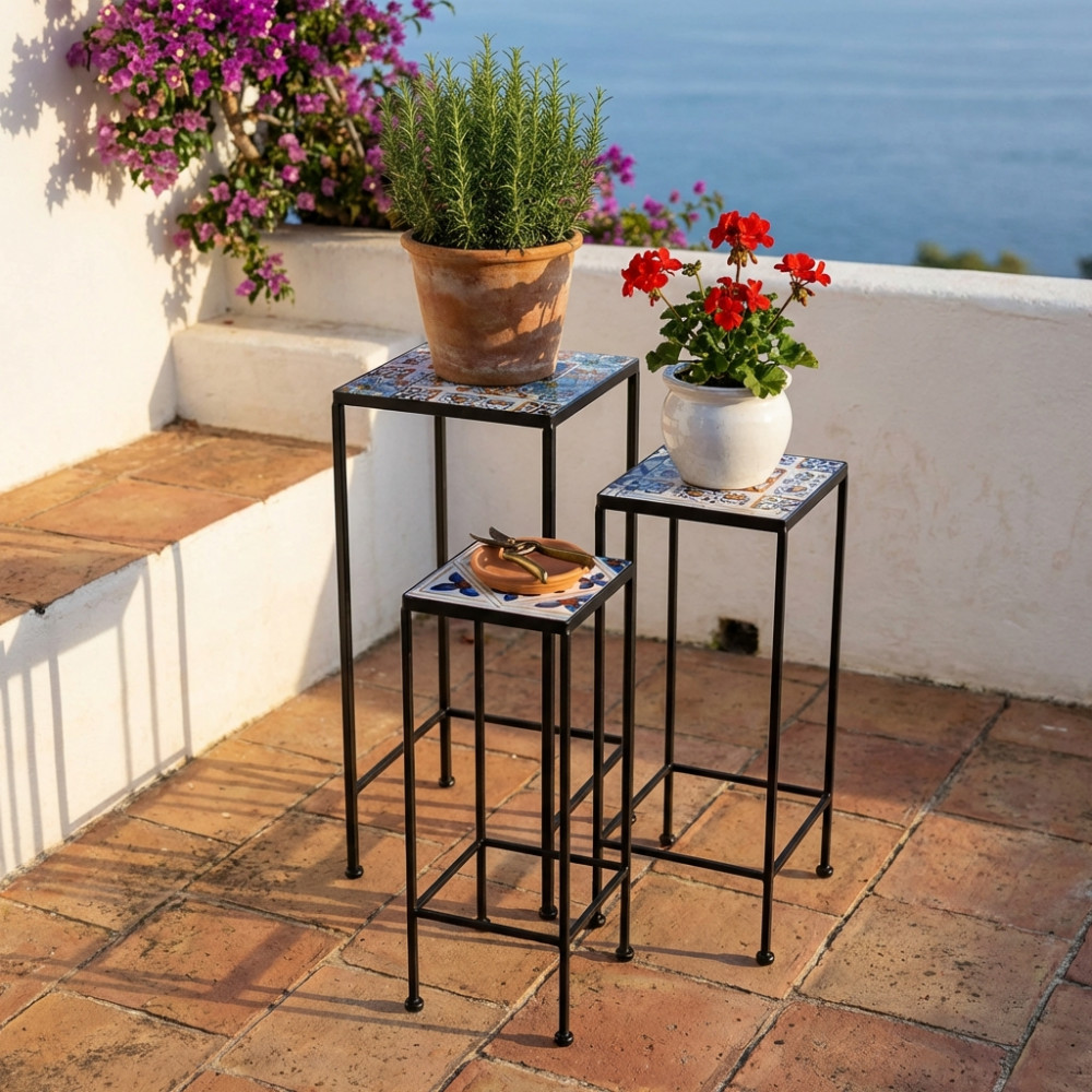 SET DI 3 FIORIERE QUADRATA GAIA