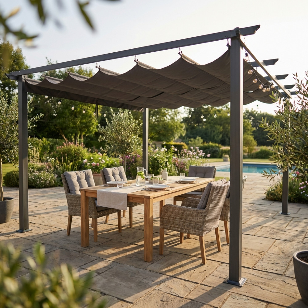 GAZEBO ASTORIA 4 X 4 ANTRACITE TELO GRIGIO