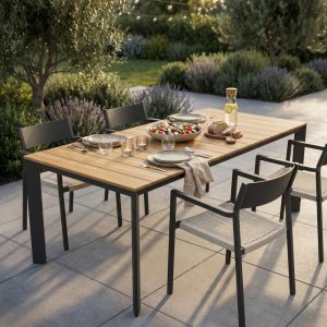 TAVOLO TULCÁN 210/275 X 100 PAINO IN TEAK