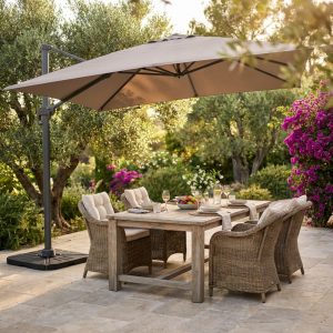 OMBRELLONE SATURNO TAUPE P/L 3 X 3 TELO TORTORA