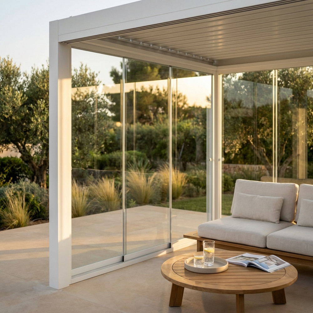 LATERALE VETRO PER LATO DA 3 M PERGOLA BIOCLIMATICA